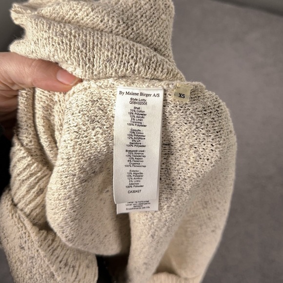 By Malene Birger Lotty Sweater Womens Extra Small Cream Knit Minimal Lagen Tunic - Picture 10 of 10